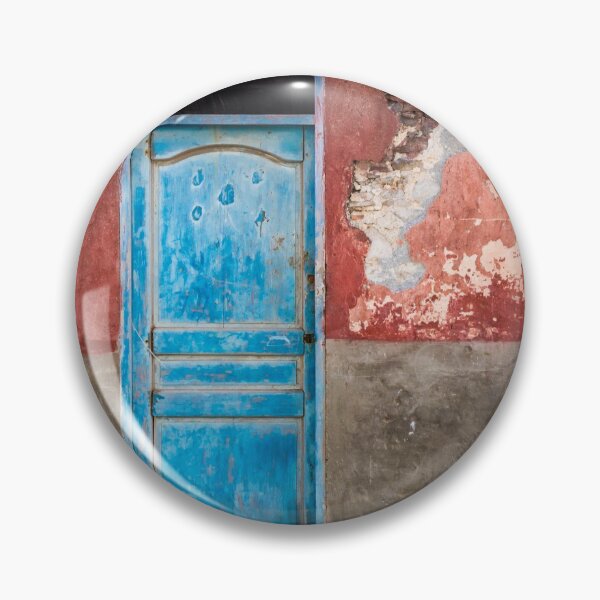 Item preview, Colorful wall with blue door designed and sold by Lyl Dil Creations.