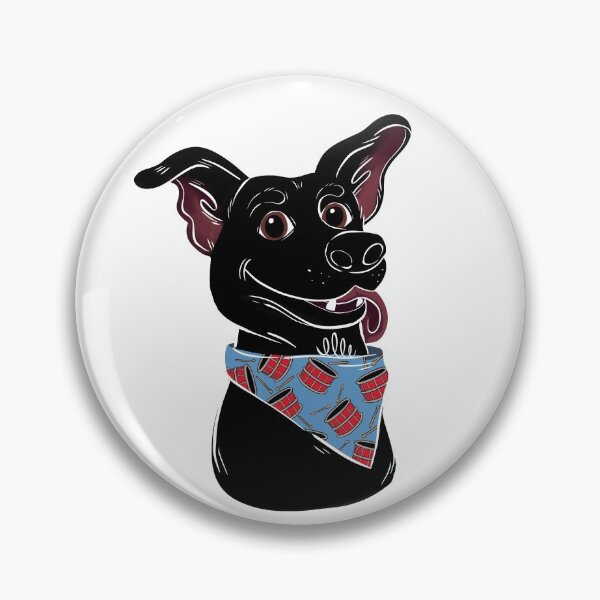Item preview, Black Smiley Dog with Bandana designed and sold by inkohitpsd.