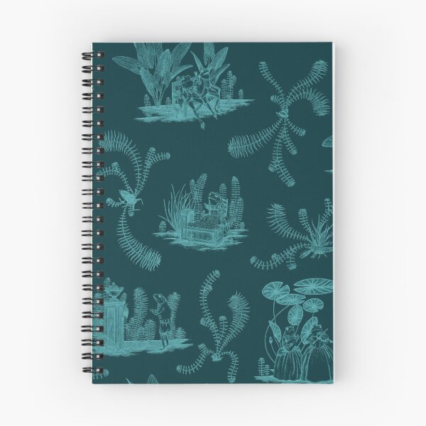 Artikelvorschau, Frog Toile (Hellblau auf dunklem Grünblau) entworfen und verkauft von Vincent Briggs.