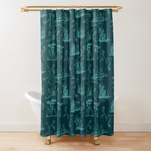 Frog Toile (Green) Shower Curtain for Sale by Vincent Briggs