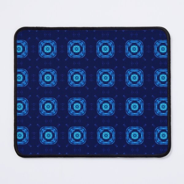 Item preview, Blue Rounded Square Tile on Dark Blue designed and sold by Fractal Journeys, etc. .