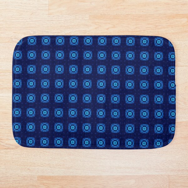 Item preview, Blue Rounded Square Tile on Dark Blue designed and sold by Fractal Journeys, etc. .