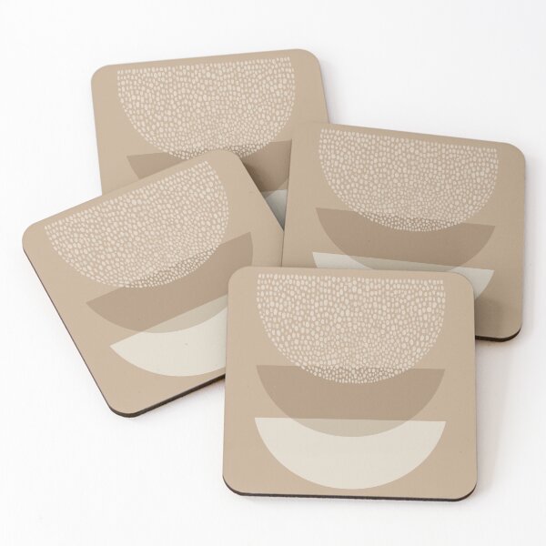 Item preview, Beige brown mid century shapes designed and sold by Miss-Belle.