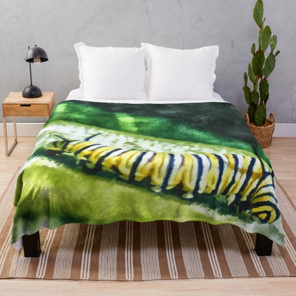 Artikelvorschau, Monarch Butterfly Caterpillar Watercolor Painting entworfen und verkauft von Zurickdesigns.