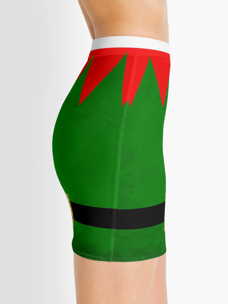 Christmas green elf Mini Skirt