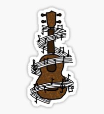 Pegatina Ukulele con música
