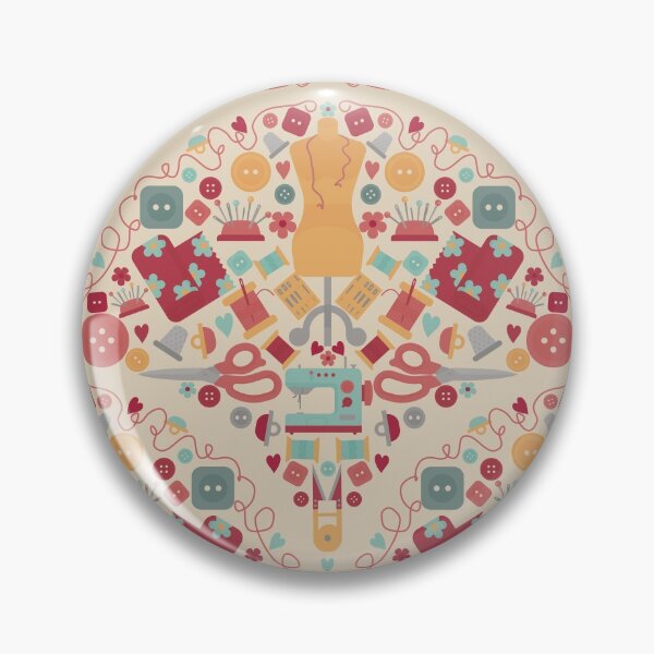Item preview, Sewing Notions-For the Crafty Person In Your Life-Mid-Century Palette-Scallop sewing Notions Pattern designed and sold by Annette Chabidon Studio.