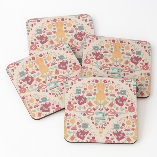 Item preview, Sewing Notions-For the Crafty Person In Your Life-Mid-Century Palette-Scallop sewing Notions Pattern designed and sold by Annette Chabidon Studio.