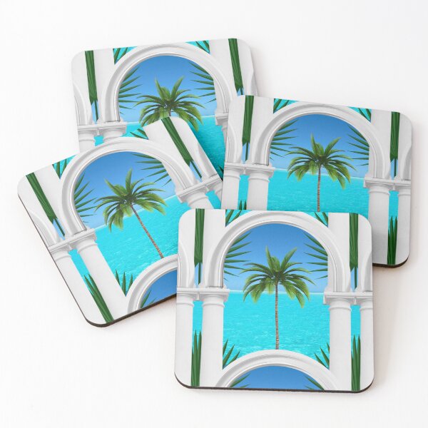 Item preview, Tropical,sea,palmleaf tree,Arch,arches,arcade,columns,statues,Italian style  designed and sold by MariaMarinova.