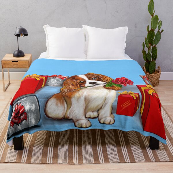 Item preview, Cavoodle puppy dog with rose in its mouth surrounded by gifts. Especially for you designed and sold by Artonmytee.