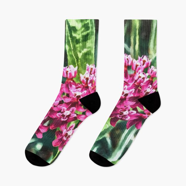 Aperçu de l'œuvre Blooming Milkweed Watercolor Painting créée et vendue par Zurickdesigns.