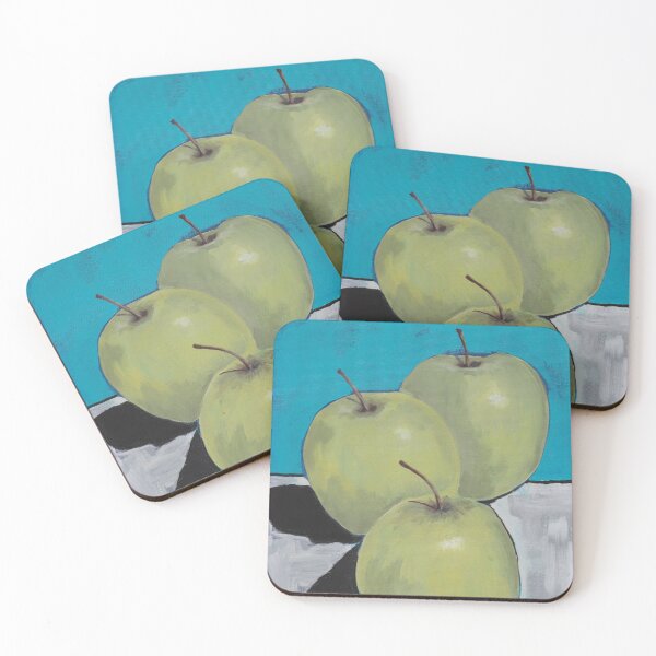 Item preview, Green apples on blue. designed and sold by Shelly  Moore.