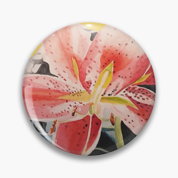 Item preview, Red Lily Watercolor Painting on Yellow designed and sold by Sarah  Rajkotwala.