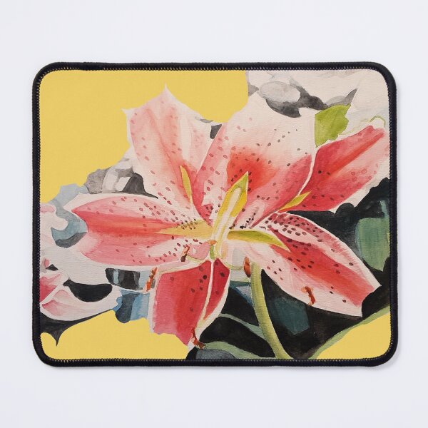 Item preview, Red Lily Watercolor Painting on Yellow designed and sold by Sarah Rajkotwala.