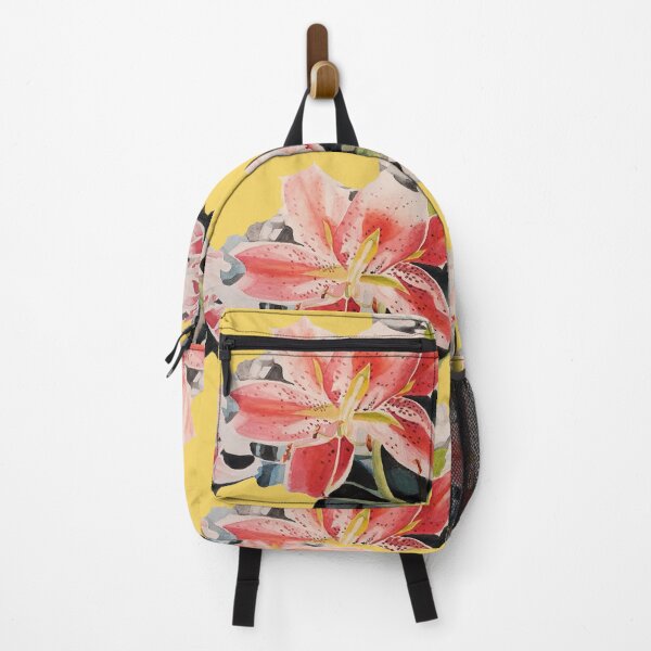 Item preview, Red Lily Watercolor Painting on Yellow designed and sold by Sarah Rajkotwala.