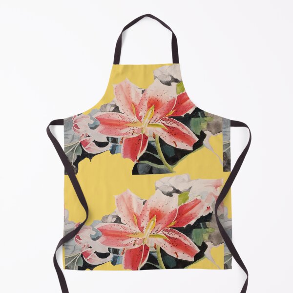 Item preview, Red Lily Watercolor Painting on Yellow designed and sold by Sarah  Rajkotwala.