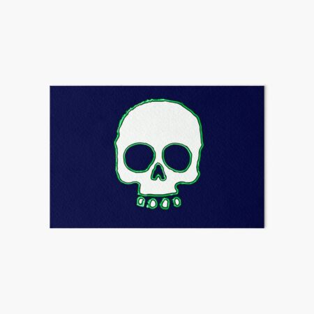 Green Skull Art Board Prints Redbubble - king skull neon sign roblox