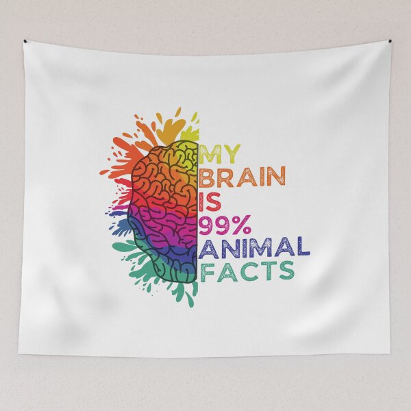 Item preview, My Brain Is 99% Animal Facts Retro Colorful Gift for Animal Lovers designed and sold by Shop signer.
