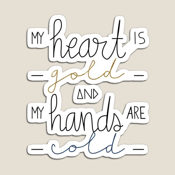 Item preview, gold heart / cold hands designed and sold by Nicol Barrera.