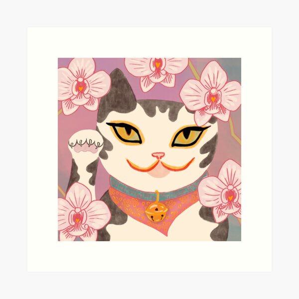 Orchid Neko Art Print