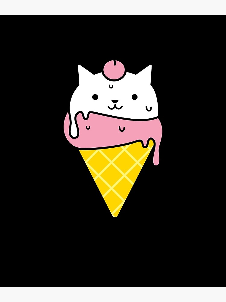 "Melting Ice Cream Cat" Poster for Sale by Redbubble