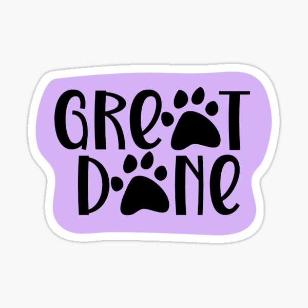 "Great Dane Paw Print Sticker Pastel Purple" Sticker for Sale by