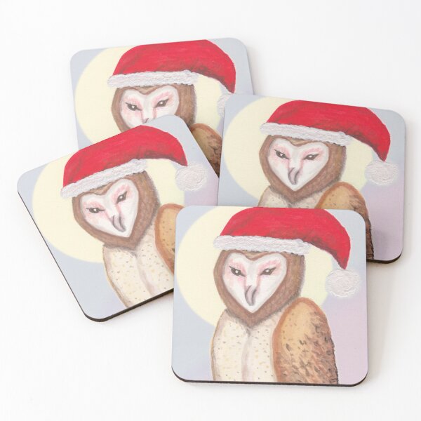 Item preview, Painted Owl in a Christmas Hat designed and sold by IridescentSea.