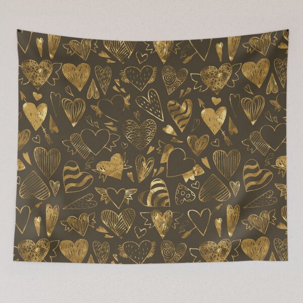 Item preview, golden valentines hearts watercolor designed and sold by hbnhicham.