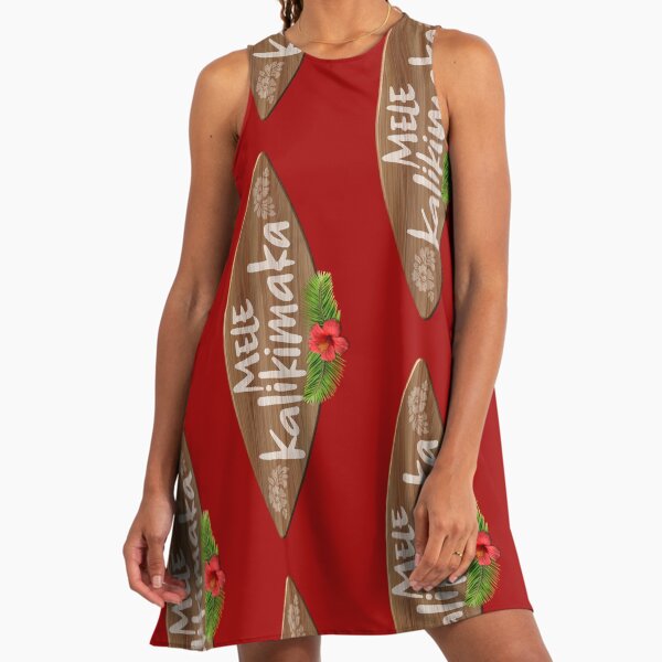white christmas dresses Christmas Leaf Dress Hawaiian Daily Wear Dresses Women – HidmFaw main image 1