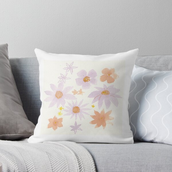 Lilac daisy Throw Pillow