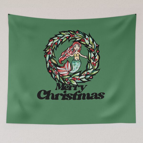 Item preview, Merry Christmas Mermaid designed and sold by FrictionMaxxing.