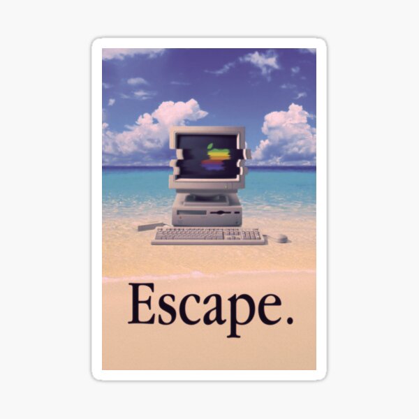 Item preview, Vaporwave Macintosh Sticker designed and sold by MaikRonnicke.