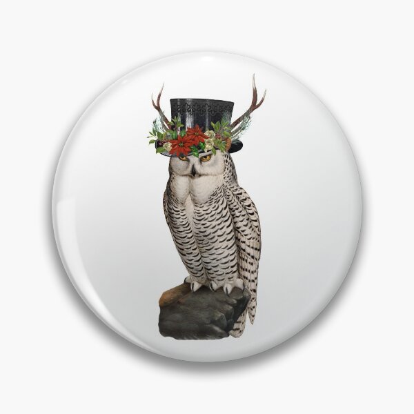 Item preview, Snowy Owl wearing Holiday Top Hat designed and sold by RagdollGypzy.