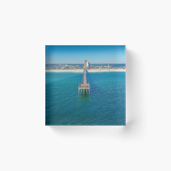 Pensacola Emerald Winter Pier Acrylic Block