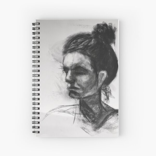 Charcoal Drawing of Woman Spiral Notebook