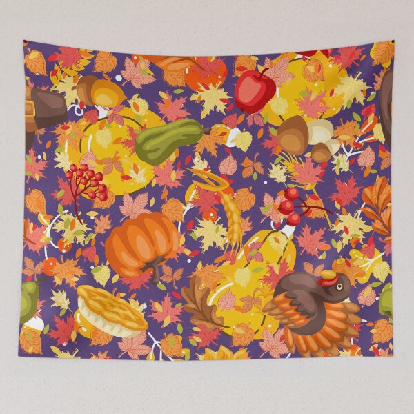 Item preview, Thanksgiving Turkey And Pie Dinner Pattern designed and sold by Designs By YL.