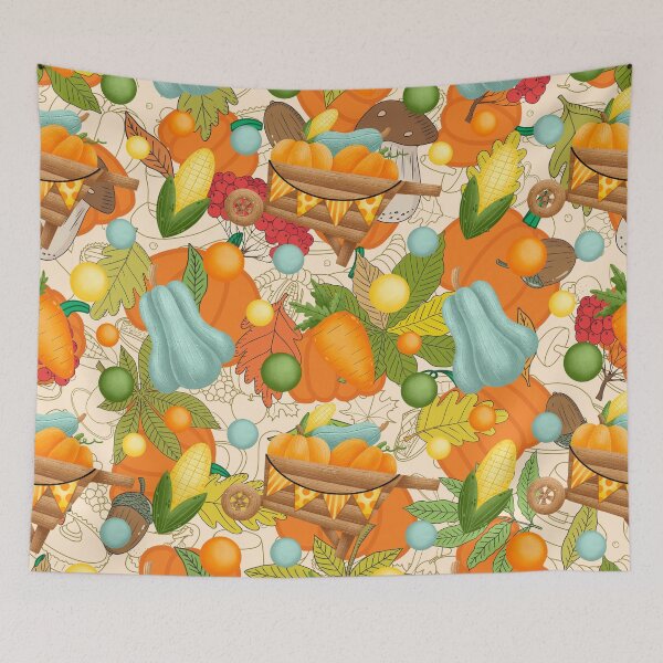 Item preview, Thanksgiving Pumpkins And Vegetables Pattern designed and sold by Designs By YL.