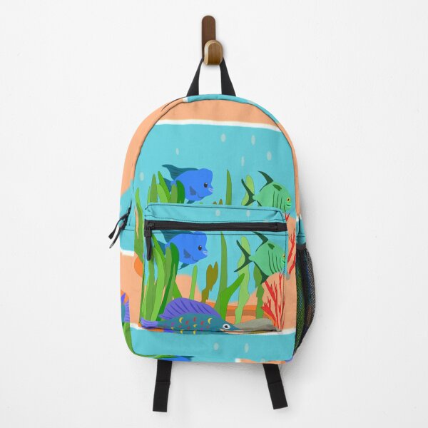 Item preview, Fish world art drawing - Happy colorful fish. A sea world scene. designed and sold by Verle-art.
