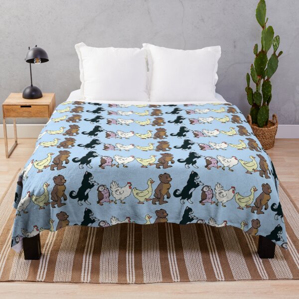 Little Bear and Friends Art Throw Blanket