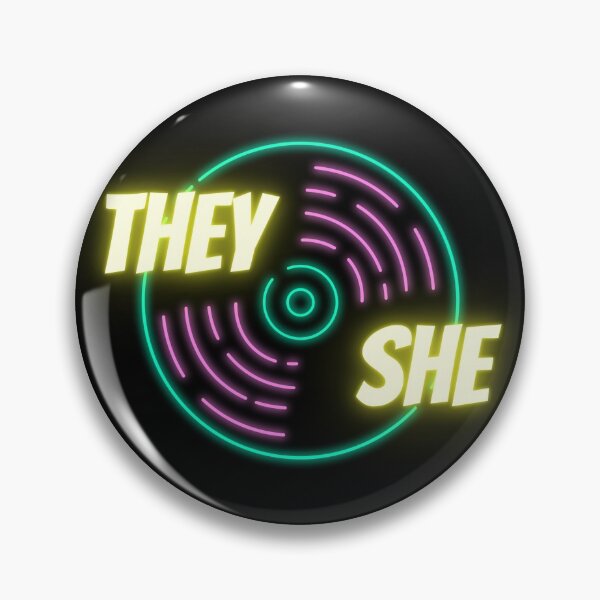 Item preview, Neon Vinyl They She Pronouns designed and sold by LyssaByssa.