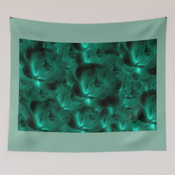Item preview, Deep Emerald Green Large Cabbage Rose Collage with Black designed and sold by JariHawk.