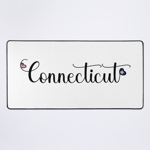 Item preview, I Love Connecticut - Connecticut Script With Heart Shaped Flags designed and sold by molamode.