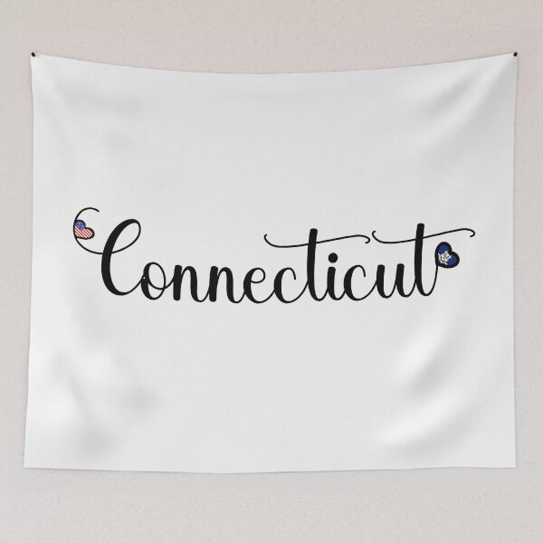 Item preview, I Love Connecticut - Connecticut Script With Heart Shaped Flags designed and sold by molamode.