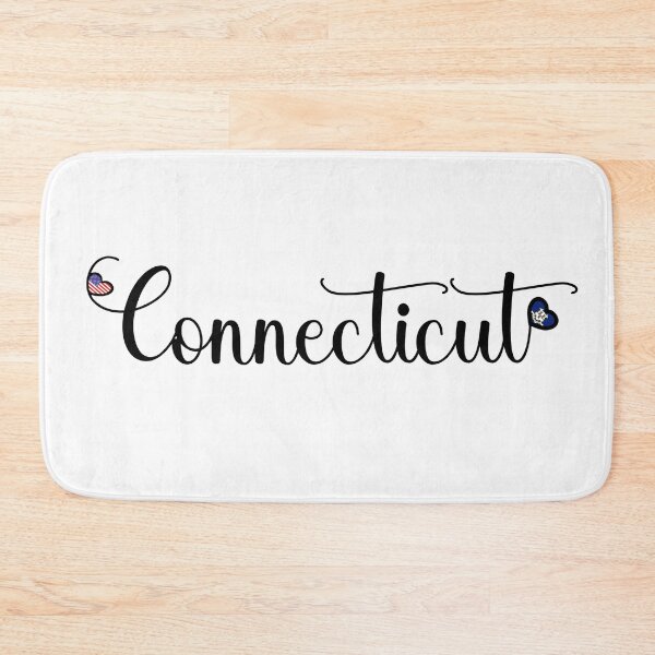 Artikelvorschau, Ich liebe Connecticut - Connecticut-Skript mit herzförmigen Flaggen entworfen und verkauft von molamode.