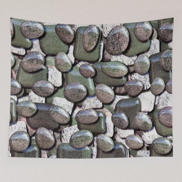 Item preview, River Rocks in Subtle Pink and Olive designed and sold by SeaChangeDesign.