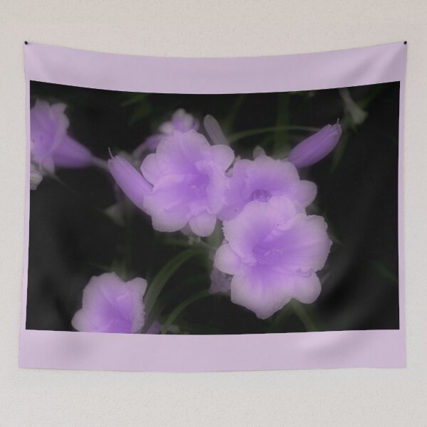 Item preview, Fantasy Glowing Violet Purple Day Lilies Flowers designed and sold by JariHawk.