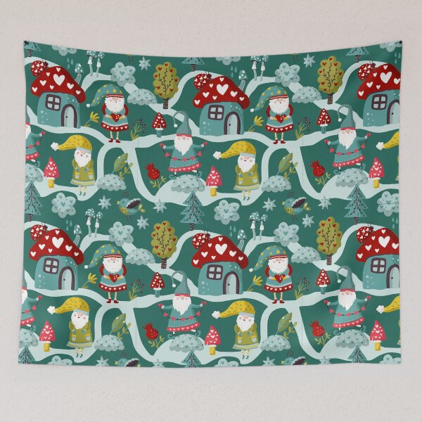 Item preview, Christmas funny gnomes pattern designed and sold by Tshepomuza.