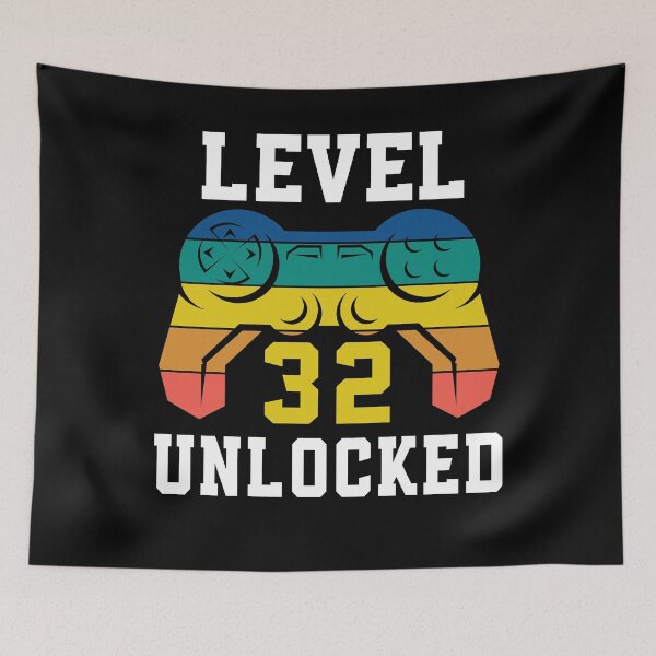 Item preview, Level 32 Unlocked, Video Game 32nd Gamer Birthday designed and sold by Fabvity.