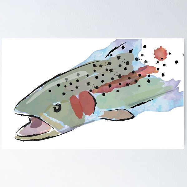 Trout Watercolor Wall Art for Sale