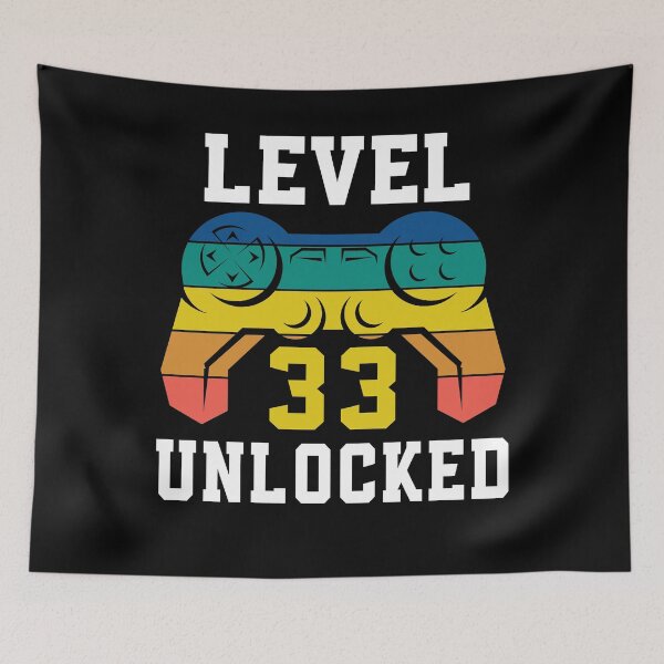 Item preview, Level 33 Unlocked, Video Game 33rd Gamer Birthday designed and sold by Fabvity.